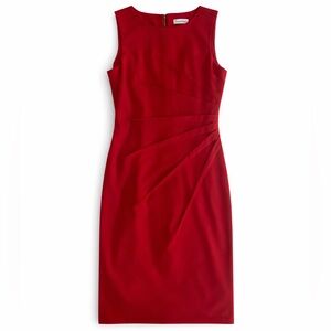Calvin Klein Red Sheeth Midi Dress